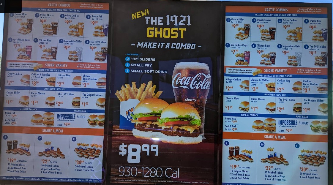 White Castle Restaurant Menu – Signature Sliders, Combos, and Fast-Food ...