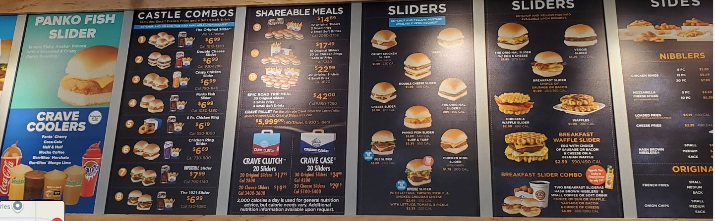 White Castle Restaurant Menu – Signature Sliders, Combos, and Fast-Food ...